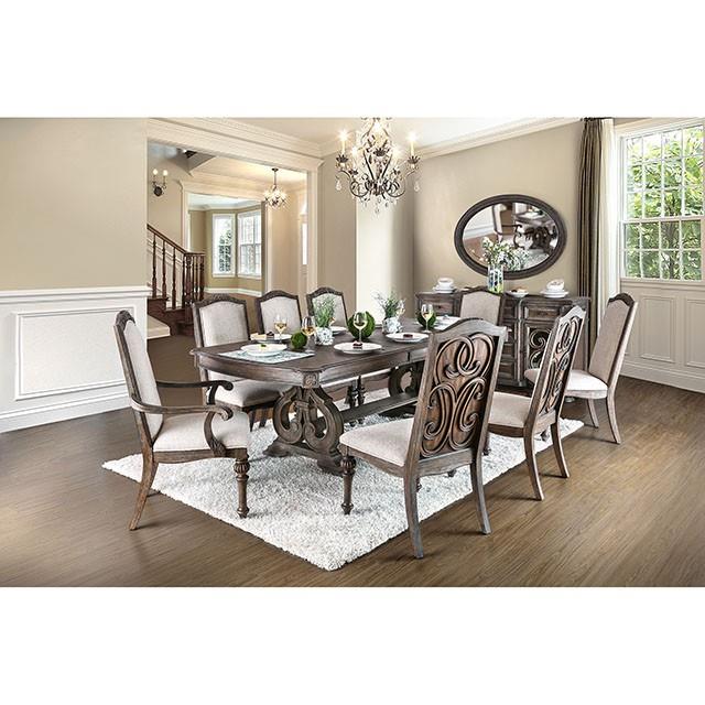 Furniture of America Arcadia Dining Table with Trestle Base CM3150T-TABLE IMAGE 1